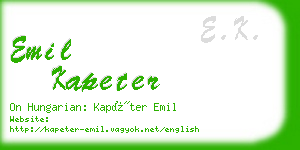 emil kapeter business card